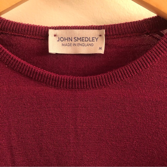 John Smedley Lundy Crewneck Sweater in Bordeaux (size M) - Picture 2 of 6